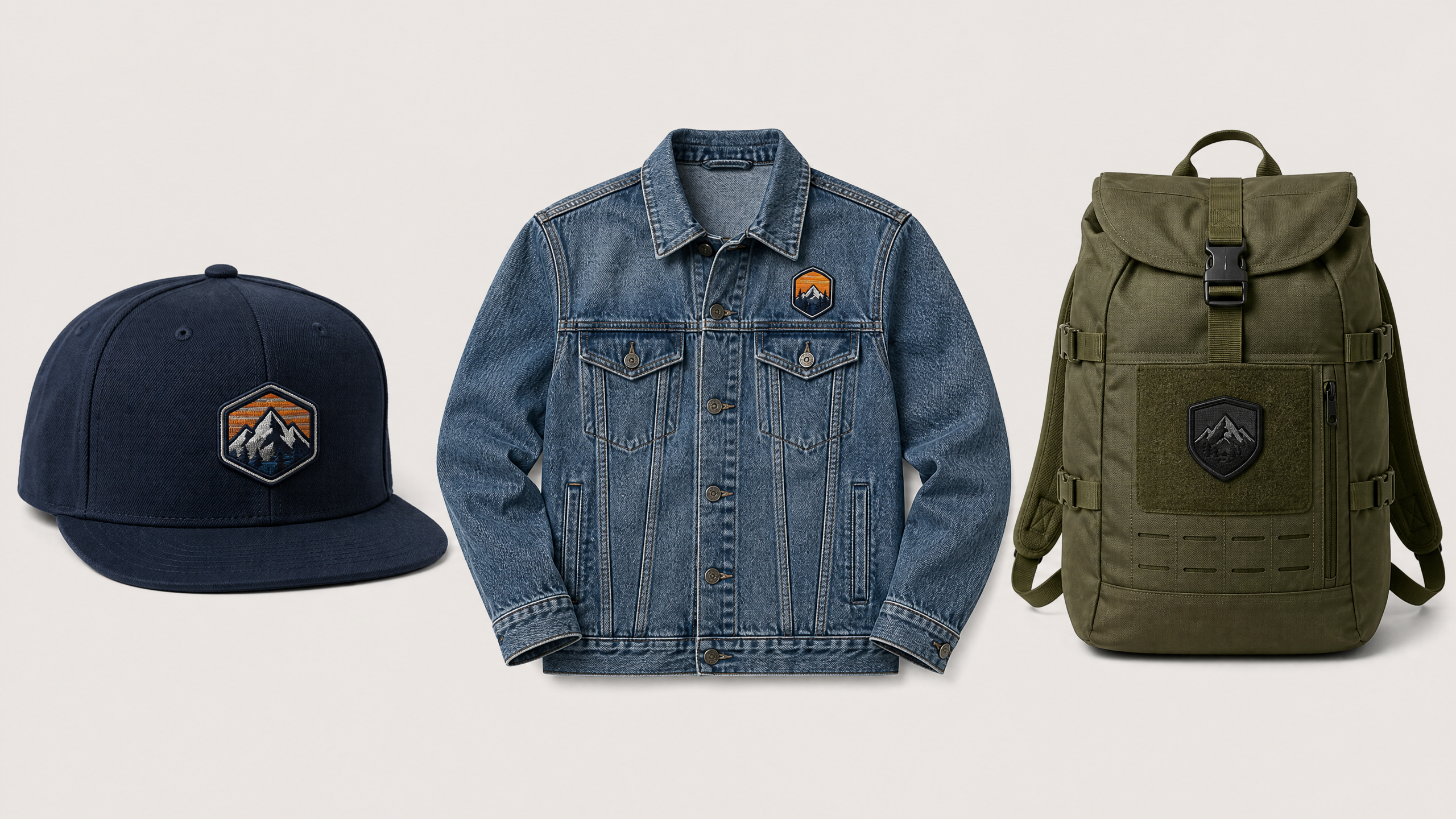 Custom patch apparel mockups