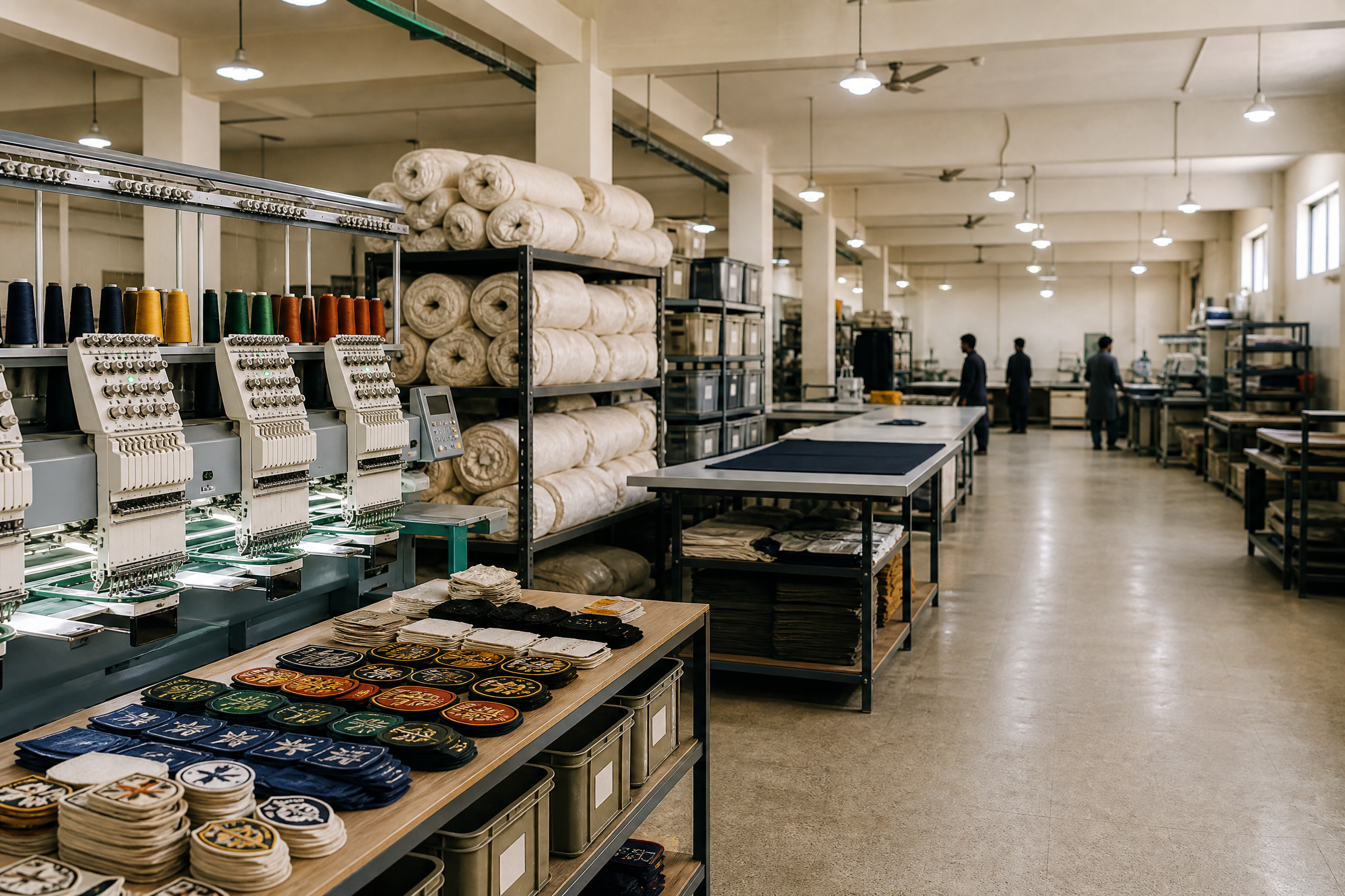 Embroidery factory floor